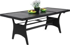 Casaria Polyrattan Tuintafel - WPC Tafelblad 190x90x74 Cm – Zwart -Tuin- En Buitenwinkels 1200x783 8