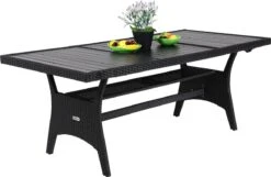 Casaria Polyrattan Tuintafel - WPC Tafelblad 190x90x74 Cm – Zwart -Tuin- En Buitenwinkels 1200x784 1