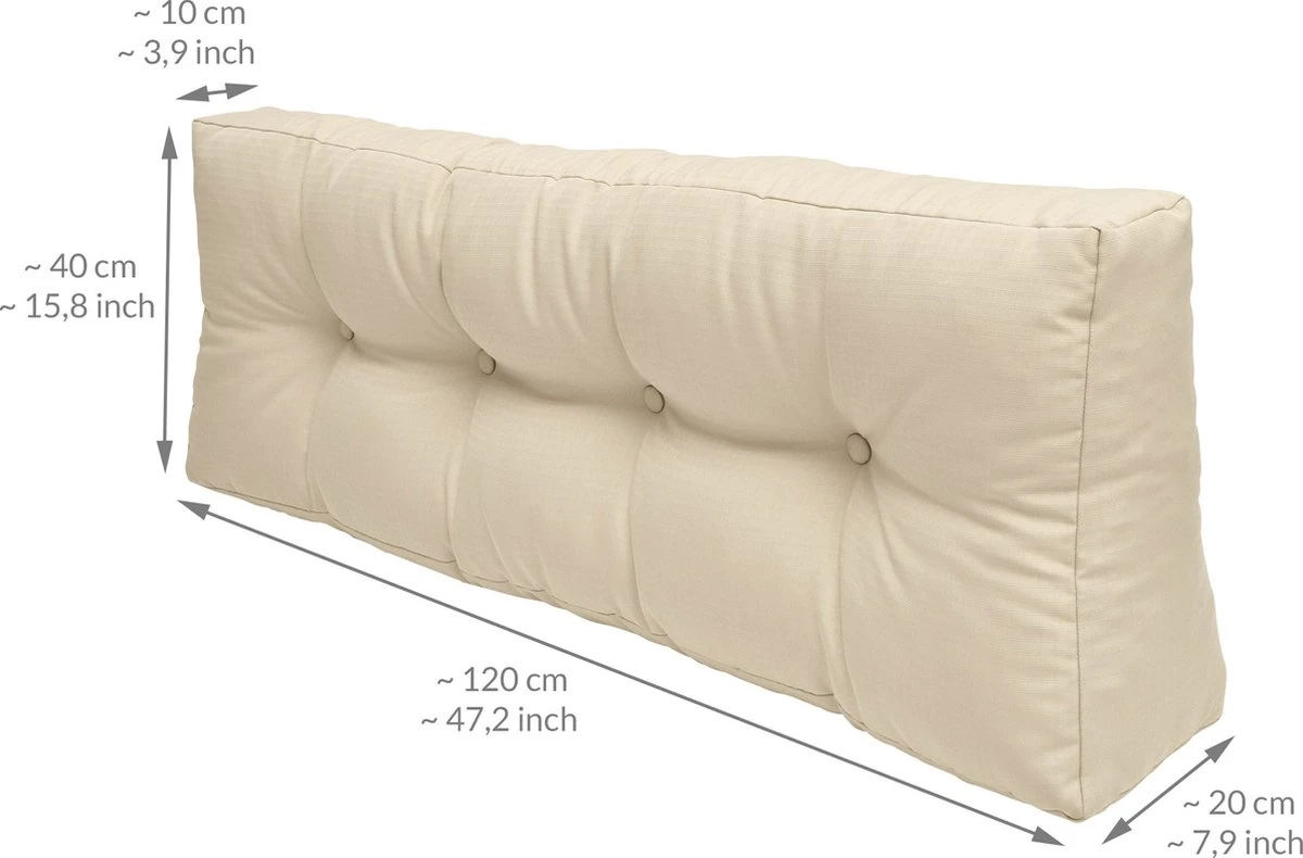 Beautissu Elements – Palletkussen 120x40cm - Rugkussen Natuur In Matraskussen Kwaliteit 5 Beautissu Elements – Palletkussen 120x40cm - Rugkussen Natuur In Matraskussen Kwaliteit - Afbeelding 5