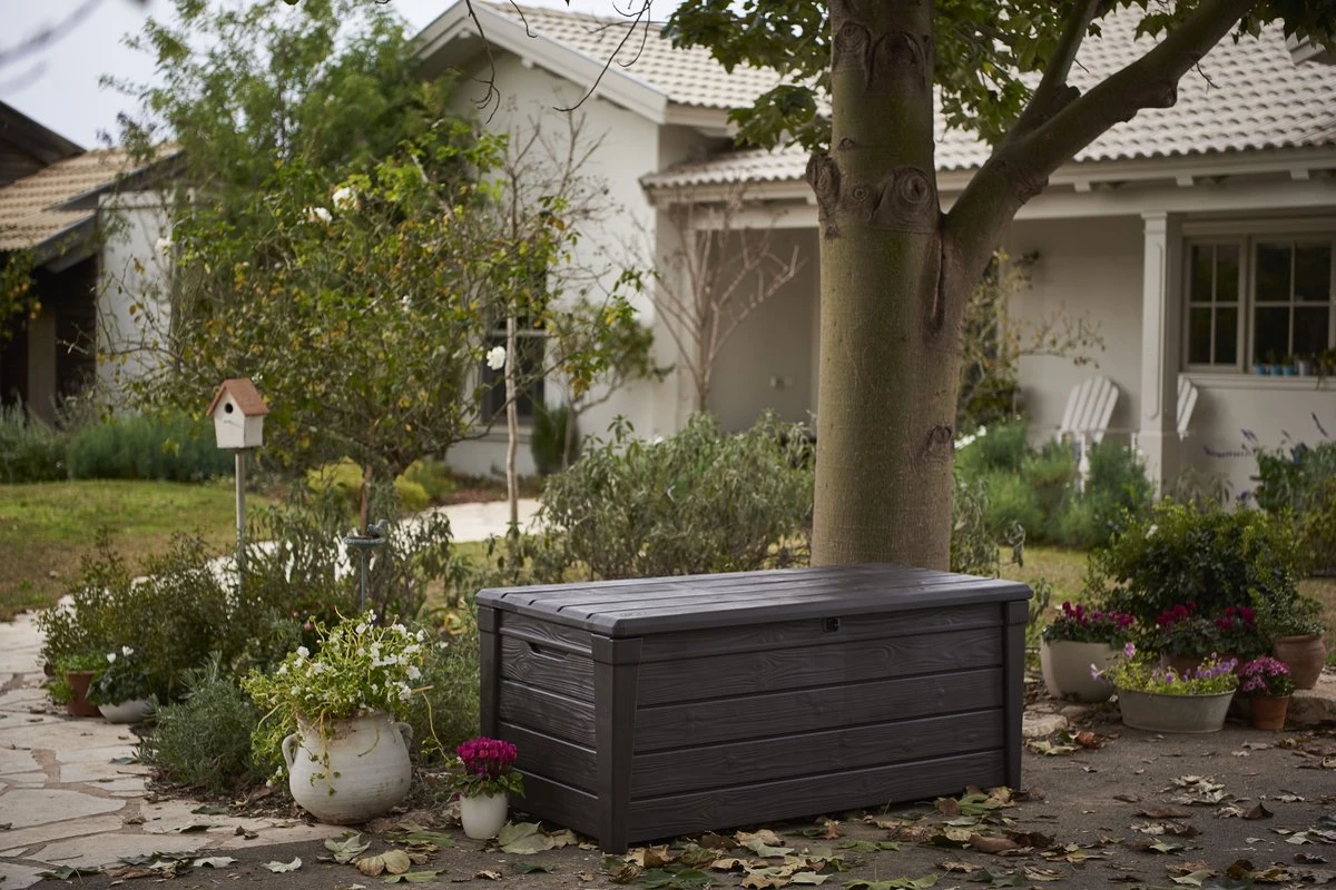 Keter Brightwood Opbergbox - 455L - 145x69,7x60,3 Cm - Grafiet 2 Keter Brightwood Opbergbox - 455L - 145x69,7x60,3 Cm - Grafiet - Afbeelding 2