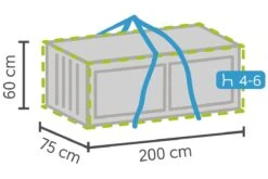 Opbergtas Voor Tuinmeubelkussens - 200 X 75 X 60 Cm (4 – 6 Lounge- Tuinkussens) - Grijs / Antraciet -Tuin- En Buitenwinkels 1200x800 25