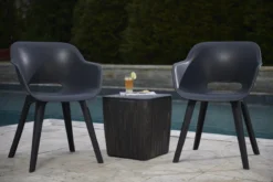 Allibert Akola Tuinstoelen - 2 Stuks -56,5x55x80cm - Donkergrijs -Tuin- En Buitenwinkels 1200x800 50