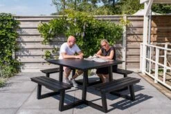MaximaVida Vierkante Aluminium Picknicktafel Dex 215 Cm Zwart - Lage Instap -Tuin- En Buitenwinkels 1200x800 97