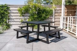 MaximaVida Vierkante Aluminium Picknicktafel Dex 215 Cm Zwart - Lage Instap -Tuin- En Buitenwinkels 1200x800 98