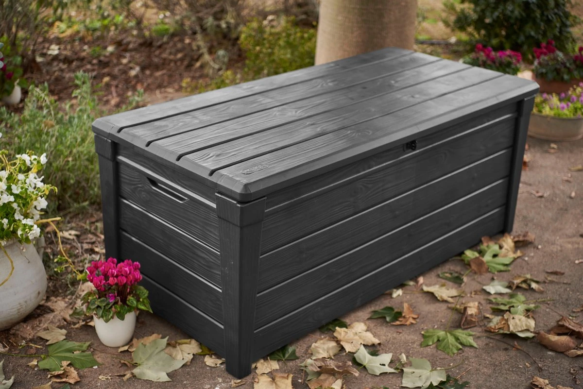 Keter Brightwood Opbergbox - 455L - 145x69,7x60,3 Cm - Grafiet 9 Keter Brightwood Opbergbox - 455L - 145x69,7x60,3 Cm - Grafiet - Afbeelding 9
