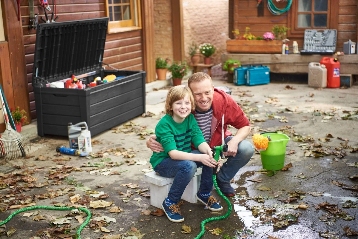 Keter Brightwood Opbergbox - 455L - 145x69,7x60,3 Cm - Grafiet 10 Keter Brightwood Opbergbox - 455L - 145x69,7x60,3 Cm - Grafiet - Afbeelding 10