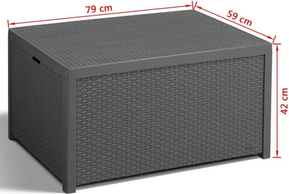 Allibert Arica Tuintafel - 79x59,5x42 Cm - Grafiet 9 Allibert Arica Tuintafel - 79x59,5x42 Cm - Grafiet - Afbeelding 9