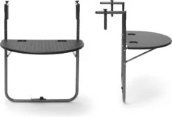 Relaxdays Balkontafel Inklapbaar, Balkon Tafel Rotan, Hangtafel Reling - Zwart -Tuin- En Buitenwinkels 1200x817