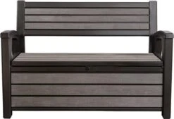 Keter - Hudson Bench Box - 2-zits Bank - Opbergbox - Hout Look & Feel - 227L - 138x63x89cm - Antraciet 22 Keter - Hudson Bench Box - 2-zits Bank - Opbergbox - Hout Look & Feel - 227L - 138x63x89cm - Antraciet -Tuin- En Buitenwinkels 1200x822