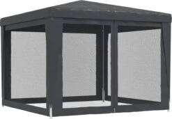 Prolenta Premium Partytent Met 4 Mesh Zijwanden 3x3 M HDPE Antracietkleurig -Tuin- En Buitenwinkels 1200x832 3