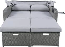 Polyrattan Patio Rieten Meubels Set Voor 2 Personen-Outdoor Rattan Sofa Set Met Intrekbare Luifel-lounge Bank-PE Rotan Loveseat Voor Achtertuin Veranda Tuin Zwembad Balkon-grijs -Tuin- En Buitenwinkels 1200x867 1