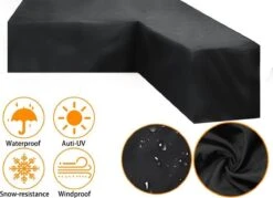 BOTC Tuinbank Beschermhoes - Beschermhoes Voor Hoekbank - Premium Tuinbank Beschermhoes - L-vorm - 300/98 X 300/98 X 70cm - Zwart 14 BOTC Tuinbank Beschermhoes - Beschermhoes Voor Hoekbank - Premium Tuinbank Beschermhoes - L-vorm - 300/98 X 300/98 X 70cm - Zwart -Tuin- En Buitenwinkels 1200x869