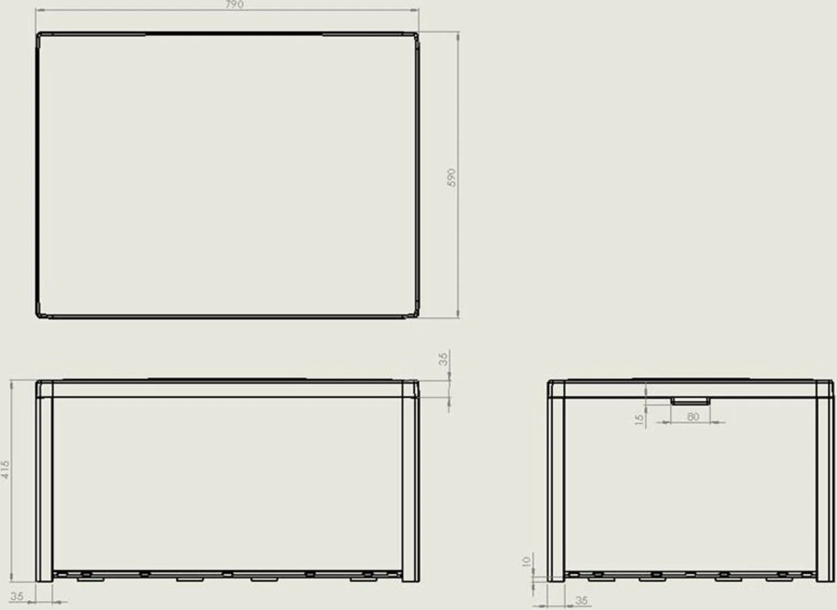 Allibert Arica Tuintafel - 79x59,5x42 Cm - Grafiet 2 Allibert Arica Tuintafel - 79x59,5x42 Cm - Grafiet - Afbeelding 2