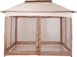 Outsunny Paviljoen Met Zijwanden Partytent Tuintent Popup 3,25 X 3,25 M Khaki 840-166 -Tuin- En Buitenwinkels 1200x893 2