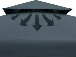 Casaria Paviljoen Lorca 3x3m - UV-bescherming 50+ Metaal - Antraciet -Tuin- En Buitenwinkels 1200x893