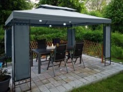 Casaria Paviljoen Lorca 3x3m - UV-bescherming 50+ Metaal - Antraciet -Tuin- En Buitenwinkels 1200x900 20
