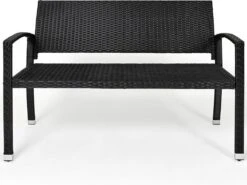 Casaria Polyrattan Tuinbank – 2 Zits UV-bestendig - Zwart 10 Casaria Polyrattan Tuinbank – 2 Zits UV-bestendig - Zwart -Tuin- En Buitenwinkels 1200x901