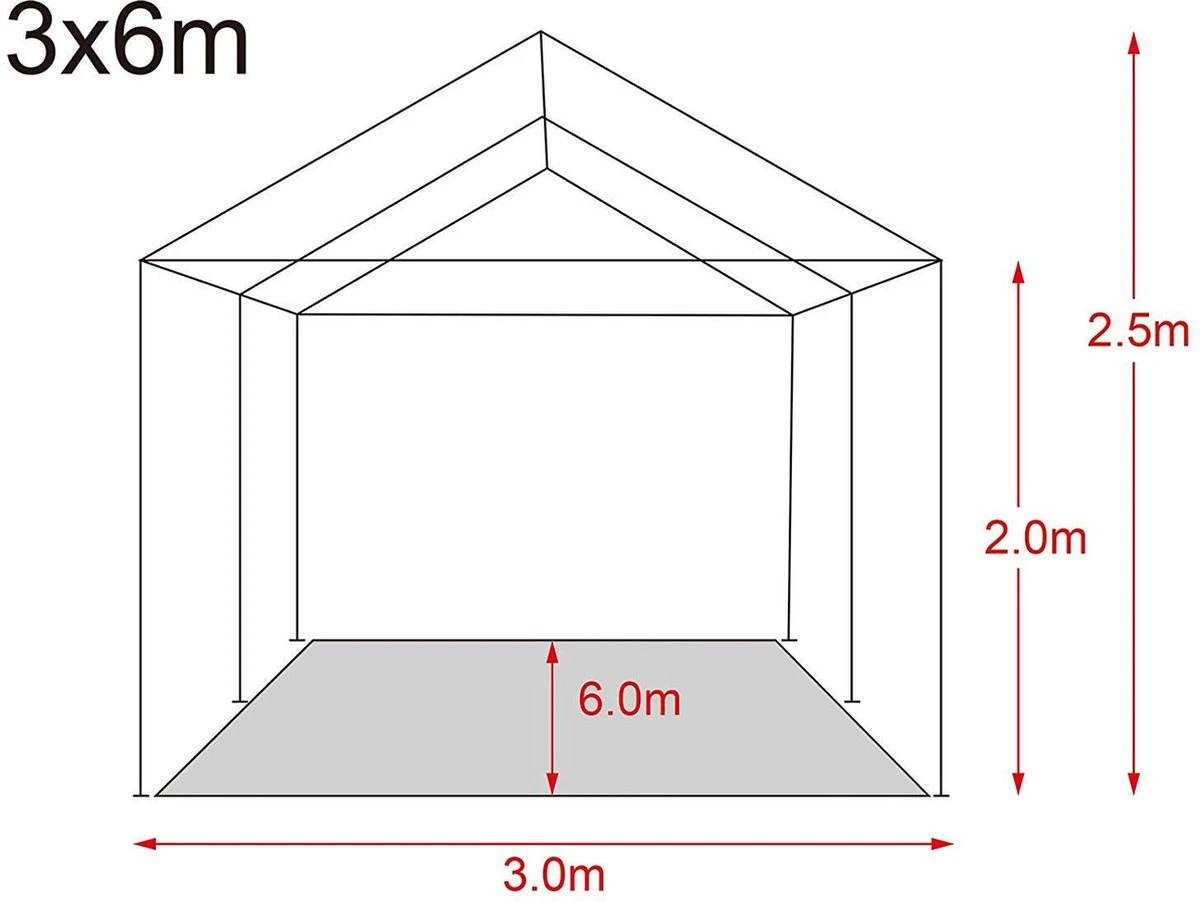 MaxxGarden Partytent - Paviljoen - 300 X 600 X 250 Cm - Met Zijwanden - Waterdicht Pro - 32mm Buizen – Wit 8 MaxxGarden Partytent - Paviljoen - 300 X 600 X 250 Cm - Met Zijwanden - Waterdicht Pro - 32mm Buizen – Wit - Afbeelding 8