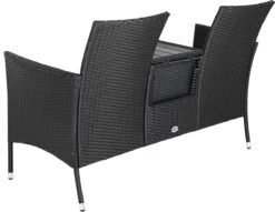 Casaria Tuinbank Polyrattan – 2 Zitter Incl. Tafel & Kussens – Zwart -Tuin- En Buitenwinkels 1200x926 1