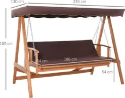 Outsunny Hollywoodschommel Hout Tuinschommel Schommelbank Ligfunctie 3 Personen 84A-185 -Tuin- En Buitenwinkels 1200x936 2