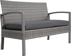 Casaria Polyrattan Loungeset – 2 Stoelen 1 Bank 1 Tafel - Antraciet -Tuin- En Buitenwinkels 1200x945 1