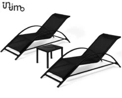 Intimo Ligbeddenset + Tafel - Zwart - 163x60x65/45x45x40 -Tuin- En Buitenwinkels 1200x960 2