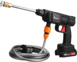 Merkloos Elektrische Accu-Hogedrukreiniger - 1.2mpa - Multifunctioneel Mondstuk - Draagbaar Oplaadbaar Snoerloos - Reinigingsspuitpistool - Met Rijke Accessoires - Voor Auto, Tuin, Terras, Raam - Zwart -Tuin- En Buitenwinkels 1200x976 5