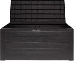 Merkloos Woody Tuin Opbergbox - 324 Liter 45x120x60 Cm - Tuinkussenbox - Antraciet/bruin -Tuin- En Buitenwinkels 1200x996