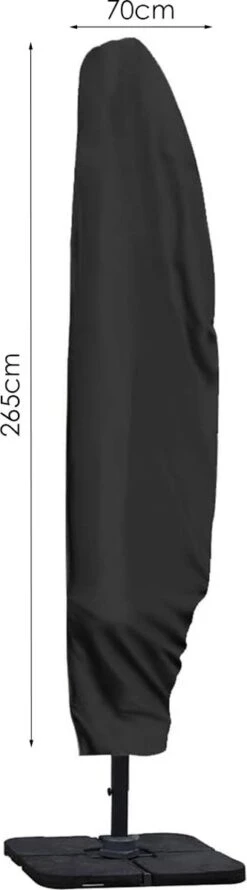 Parasolhoes Voor Zweefparasol - 265 Cm - Zwart - Waterbestendige Hoes Voor Parasol - Parasolhoes Staande Parasol Met Rits -Tuin- En Buitenwinkels 333x1200