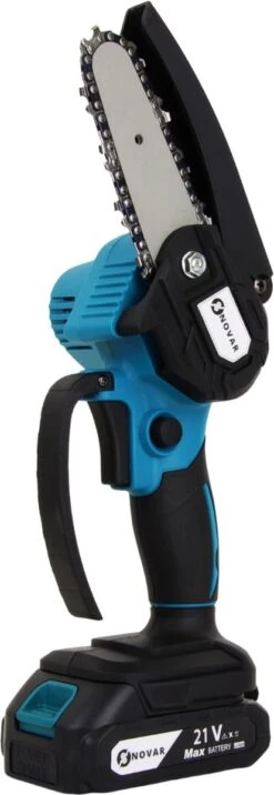 NovarGarden® Mini Kettingzaag NG1 - Met 2x Accu - Takkenzaag - Snoeizaag - Electrisch - Handzaag - Boomzaag - 21V -Tuin- En Buitenwinkels 414x1200