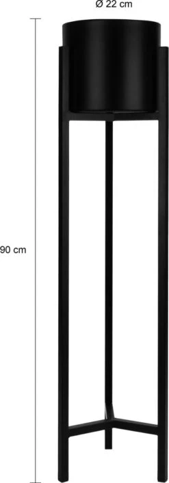 QUVIO Plantenstandaard Inclusief Pot - Staande Plantenbak - Metaal - Plantenbak - Plantenhouders - Planten Zuilen - Voor Buiten - Bloempot - 22 X 22 X 90 Cm - Zwart -Tuin- En Buitenwinkels 420x1200 3