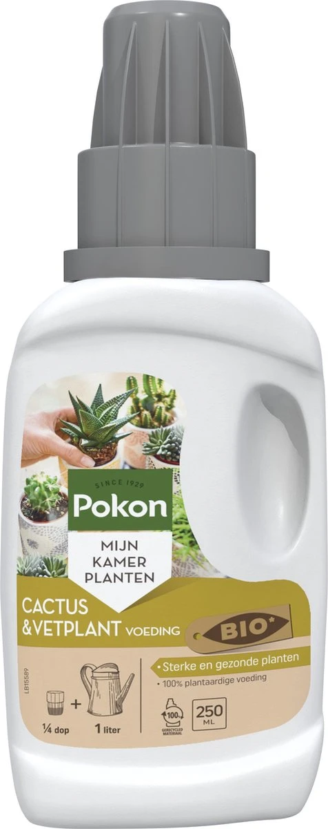Pokon Bio Cactus & Vetplant Voeding - 250ml - Plantenvoeding (bio) - 7ml Per 1L Water 1 Pokon Bio Cactus & Vetplant Voeding - 250ml - Plantenvoeding (bio) - 7ml Per 1L Water