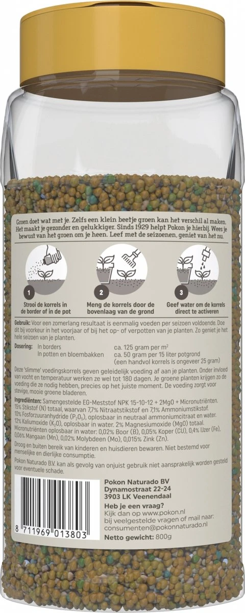 Pokon Voedingskorrels Voor Groene Planten - 800gr - 180 Dagen Voeding - Plantenvoeding 3 Pokon Voedingskorrels Voor Groene Planten - 800gr - 180 Dagen Voeding - Plantenvoeding - Afbeelding 3