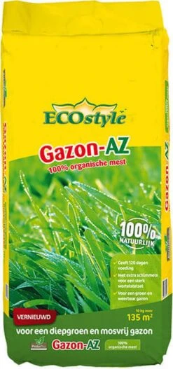 ECOstyle Gazon AZ Organische Gazonmest – Voor Diepgroen En Sterk Gazon – Geeft Tot 120 Dagen Voeding – Werkt Tegen Mos - 70 M² - 5 KG -Tuin- En Buitenwinkels 562x1200 1