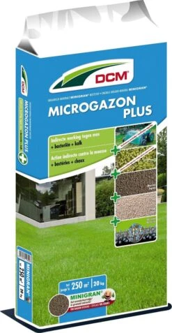DCM Microgazon Plus - Gazonmest - Minder Mos, Minder Werk - Gazonmeststof Met MINIGRAN® Technology - 250m2 - 20 Kg
