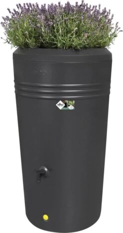 Elho Green Basics Regenton - Regenton - Living Black - Buiten - 200 Liter -Tuin- En Buitenwinkels 635x1200