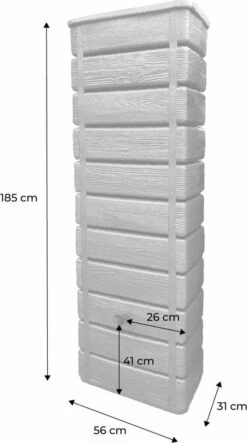 Regenton Muurtank, Grandval 300L, Antraciet Kunststof, Imitatiehout, Met Gootaansluitset Inbegrepen -Tuin- En Buitenwinkels 669x1200 1