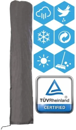 Weersbestendige Parasolhoes - Max. 4 X 4 M - Grijs / Antraciet - Zweefparasol -Tuin- En Buitenwinkels 703x1200