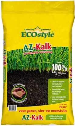 ECOstyle AZ Kalk Micro Korrel – Voor Gazon, Sier- En Moestuin - Corrigeert Zuurgraad Direct En Langdurig - Werkt Tegen Mos - CO2-Neutraal – 135 M² - 10 KG -Tuin- En Buitenwinkels 717x1200 2