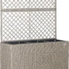Casaria Polyrattan Bloembak – 3 Bakken Klimophek - Crème