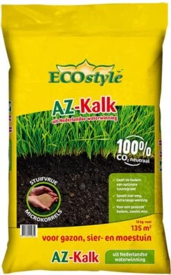 ECOstyle AZ Kalk Micro Korrel – Voor Gazon, Sier- En Moestuin - Corrigeert Zuurgraad Direct En Langdurig - Werkt Tegen Mos - CO2-Neutraal – 30 M² - 2 KG -Tuin- En Buitenwinkels 745x1200 2