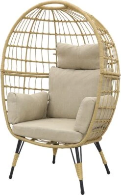 Lola Egg Relaxstoel - Natural Sand - Mand Stoel -Tuin- En Buitenwinkels 746x1200