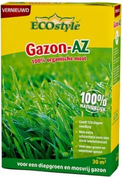 ECOstyle Gazon AZ Organische Gazonmest – Voor Diepgroen En Sterk Gazon – Geeft Tot 120 Dagen Voeding – Werkt Tegen Mos - 135 M² - 10 KG -Tuin- En Buitenwinkels 830x1200 1