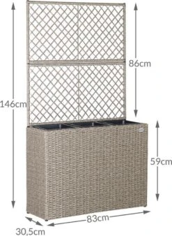 Casaria Polyrattan Bloembak – 3 Bakken Klimophek - Crème -Tuin- En Buitenwinkels 876x1200 3