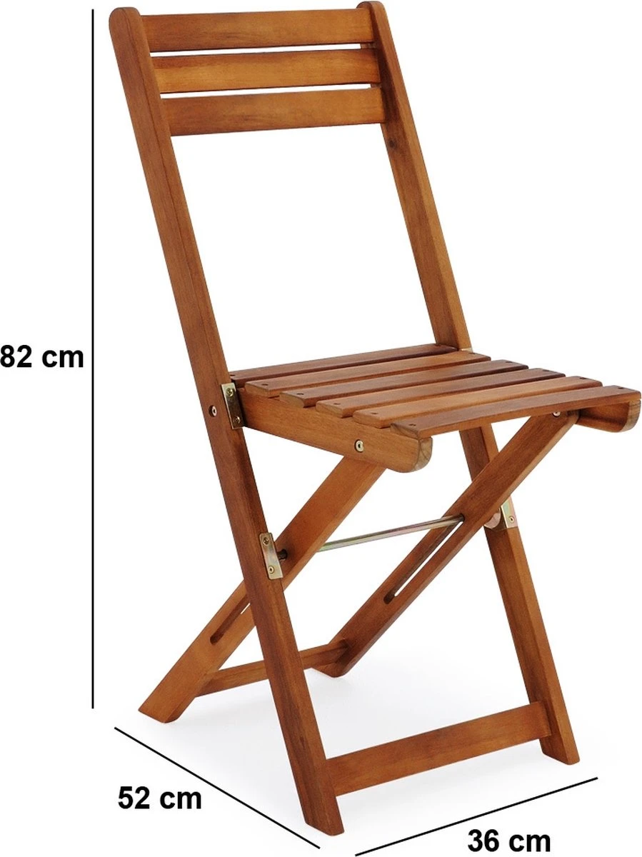 Merkloos Balkonset 3-delig - Acacia Hout 4 Merkloos Balkonset 3-delig - Acacia Hout - Afbeelding 4