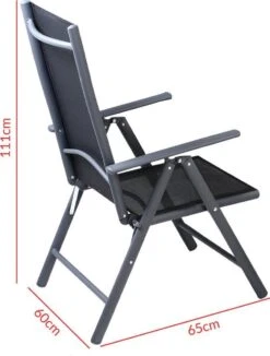 Tuinset 4 + 1 Klapstoelen Tuintafel – Aluminium 80x80cm - Grijs -Tuin- En Buitenwinkels 910x1200