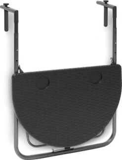 Relaxdays Balkontafel Inklapbaar, Balkon Tafel Rotan, Hangtafel Reling - Zwart -Tuin- En Buitenwinkels 919x1200